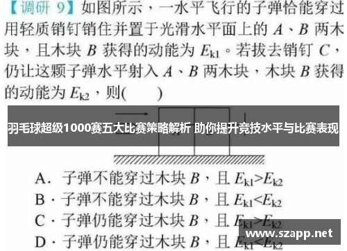 羽毛球超级1000赛五大比赛策略解析 助你提升竞技水平与比赛表现 羽毛球超级1000赛五大比赛策略解析 助你提升竞技水平与比赛表现